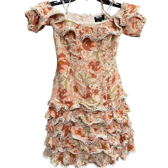 BARDOT Caitlyn Halter Off-the-Shoulder Mini Dress - Size XS - New - Picture 3 of 5